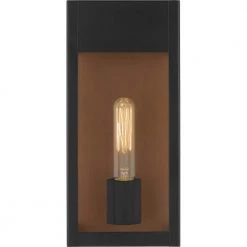 Maren 6 in. 1-Light Matte Black Outdoor Wall Lantern Sconce with Clear Glass by Quoizel -Quoizel Sales matte black quoizel outdoor sconces mae8406mbk 4f 1000
