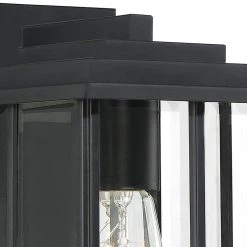 Mulligan 1-Light Black Outdoor Wall Lantern Sconce by Quoizel -Quoizel Sales matte black quoizel outdoor sconces mgn8406mbk 40 1000