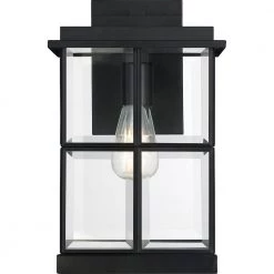 Mulligan 1-Light Black Outdoor Wall Lantern Sconce by Quoizel 14 Mulligan 1-Light Black Outdoor Wall Lantern Sconce by Quoizel -Quoizel Sales matte black quoizel outdoor sconces mgn8408mbk 4f 1000