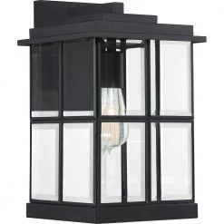 Mulligan 1-Light Black Outdoor Wall Lantern Sconce by Quoizel