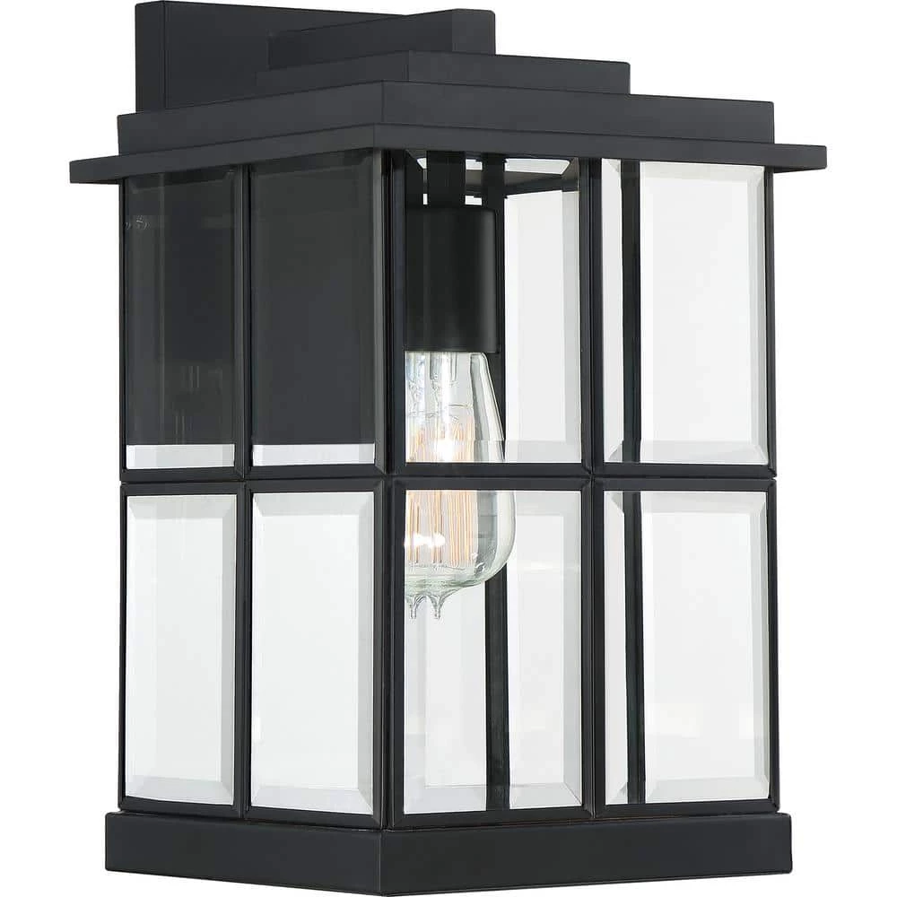 Mulligan 1-Light Black Outdoor Wall Lantern Sconce by Quoizel 3 Mulligan 1-Light Black Outdoor Wall Lantern Sconce by Quoizel