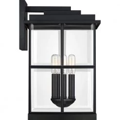 Mulligan 1-Light Matte Black Outdoor Wall Lantern Sconce by Quoizel -Quoizel Sales matte black quoizel outdoor sconces mgn8410mbk 1f 1000