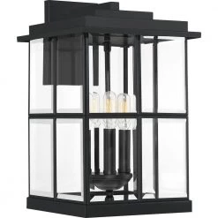 Mulligan 1-Light Matte Black Outdoor Wall Lantern Sconce by Quoizel