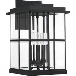 Mulligan 1-Light Matte Black Outdoor Wall Lantern Sconce by Quoizel -Quoizel Sales matte black quoizel outdoor sconces mgn8410mbk c3 1000