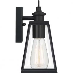 Paxton 1-Light Black Outdoor Wall Lantern Sconce by Quoizel -Quoizel Sales matte black quoizel outdoor sconces pax8305mbk 1f 1000