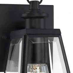 Paxton 1-Light Black Outdoor Wall Lantern Sconce by Quoizel -Quoizel Sales matte black quoizel outdoor sconces pax8305mbk 40 1000