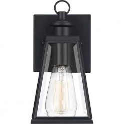 Paxton 1-Light Black Outdoor Wall Lantern Sconce by Quoizel -Quoizel Sales matte black quoizel outdoor sconces pax8305mbk 4f 1000