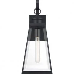 Paxton 1-Light Black Outdoor Wall Lantern Sconce by Quoizel -Quoizel Sales matte black quoizel outdoor sconces pax8407mbk 4f 1000