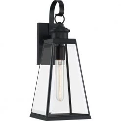 Paxton 1-Light Black Outdoor Wall Lantern Sconce by Quoizel