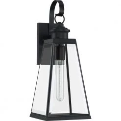 Paxton 1-Light Black Outdoor Wall Lantern Sconce by Quoizel -Quoizel Sales matte black quoizel outdoor sconces pax8407mbk c3 1000