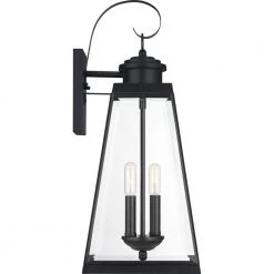 Paxton 1-Light Matte Black Outdoor Wall Lantern Sconce by Quoizel -Quoizel Sales matte black quoizel outdoor sconces pax8409mbk 1f 1000