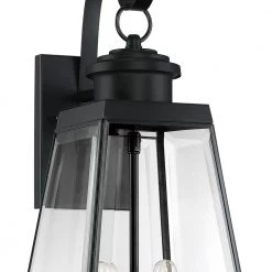 Paxton 1-Light Matte Black Outdoor Wall Lantern Sconce by Quoizel -Quoizel Sales matte black quoizel outdoor sconces pax8409mbk 40 1000