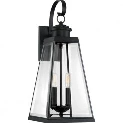 Paxton 1-Light Matte Black Outdoor Wall Lantern Sconce by Quoizel
