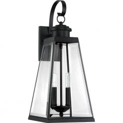 Paxton 1-Light Matte Black Outdoor Wall Lantern Sconce by Quoizel -Quoizel Sales matte black quoizel outdoor sconces pax8409mbk c3 1000