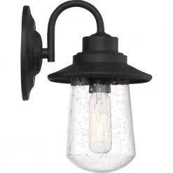 Radford 1-Light Black Outdoor Wall Lantern Sconce by Quoizel -Quoizel Sales matte black quoizel outdoor sconces rad8405mbk 1f 1000