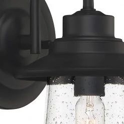 Radford 1-Light Black Outdoor Wall Lantern Sconce by Quoizel -Quoizel Sales matte black quoizel outdoor sconces rad8405mbk 40 1000