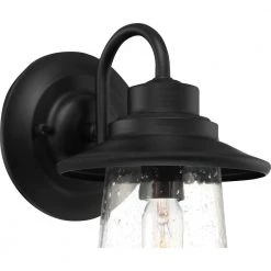 Radford 1-Light Black Outdoor Wall Lantern Sconce by Quoizel -Quoizel Sales matte black quoizel outdoor sconces rad8405mbk 44 1000