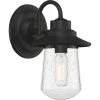 Radford 1-Light Black Outdoor Wall Lantern Sconce by Quoizel -Quoizel Sales matte black quoizel outdoor sconces rad8405mbk 64 1000