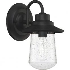 Radford 1-Light Black Outdoor Wall Lantern Sconce by Quoizel -Quoizel Sales matte black quoizel outdoor sconces rad8405mbk c3 1000
