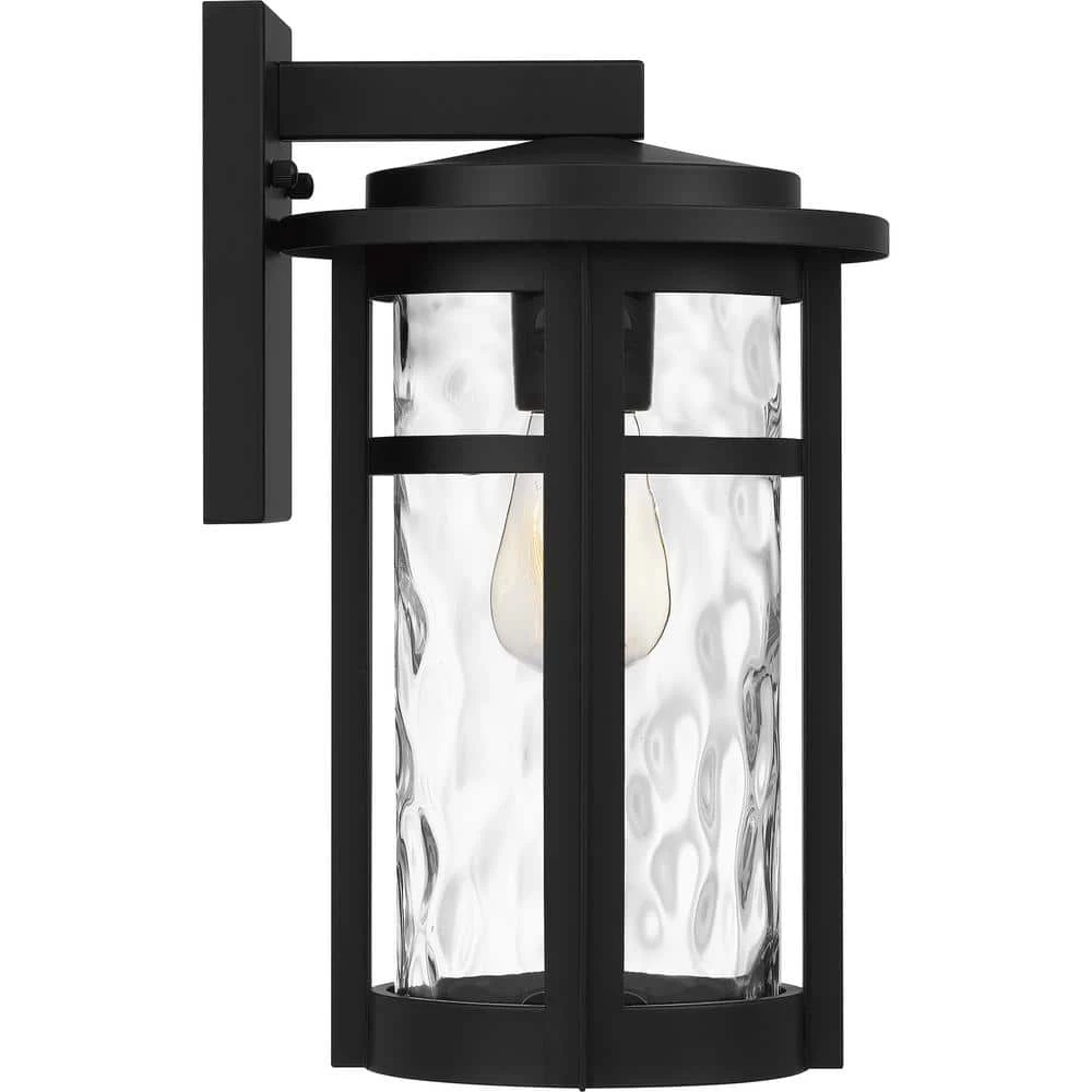 Uma 8 in. 1-Light Matte Black Outdoor Wall Lantern Sconce with Clear Water Glass by Quoizel 8 Uma 8 in. 1-Light Matte Black Outdoor Wall Lantern Sconce with Clear Water Glass by Quoizel - Image 6