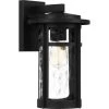 Uma 8 in. 1-Light Matte Black Outdoor Wall Lantern Sconce with Clear Water Glass by Quoizel 2 Uma 8 in. 1-Light Matte Black Outdoor Wall Lantern Sconce with Clear Water Glass by Quoizel -Quoizel Sales matte black quoizel outdoor sconces uma8408mbk 64 1000
