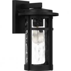 Uma 8 in. 1-Light Matte Black Outdoor Wall Lantern Sconce with Clear Water Glass by Quoizel 13 Uma 8 in. 1-Light Matte Black Outdoor Wall Lantern Sconce with Clear Water Glass by Quoizel -Quoizel Sales matte black quoizel outdoor sconces uma8408mbk c3 1000