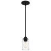 Acacia 1-Light Matte Black Chandelier with Clear Water Glass by Quoizel 2 Acacia 1-Light Matte Black Chandelier with Clear Water Glass by Quoizel -Quoizel Sales matte black quoizel pendant lights aca1504mbk 64 1000