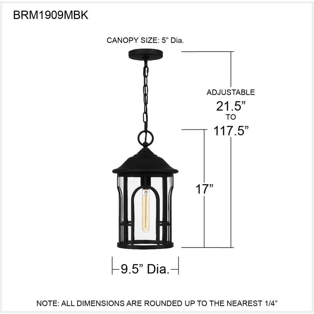 Brampton 1-Light Matte Black Mini Pendant by Quoizel 4 Brampton 1-Light Matte Black Mini Pendant by Quoizel - Image 2