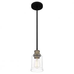 Cox 1-Light Matte Black Shaded Pendant Light by Quoizel 15 Cox 1-Light Matte Black Shaded Pendant Light by Quoizel -Quoizel Sales matte black quoizel pendant lights cox1504mbk 1f 1000