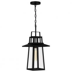 Devonport 1-Light Matte Black Mini Pendant by Quoizel