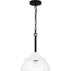 Otten 1-Light Matte Black Shaded Pendant by Quoizel -Quoizel Sales matte black quoizel pendant lights otn1512mbk 4f 1000