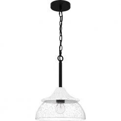 Otten 1-Light Matte Black Shaded Pendant by Quoizel -Quoizel Sales matte black quoizel pendant lights otn1512mbk c3 1000