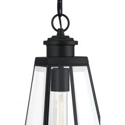 Paxton 1-Light Matte Black Lantern Pendant Light by Quoizel -Quoizel Sales matte black quoizel pendant lights pax1507mbk 44 1000