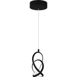 Illoria Integrated LED Matte Black Mini Pendant by Quoizel -Quoizel Sales matte black quoizel pendant lights pcilr1507mbk 1f 1000