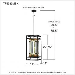 Mateo 1-Light Matte Black Chandelier with Multi-Color Art Glass by Quoizel -Quoizel Sales matte black quoizel pendant lights tf5333mbk 76 1000