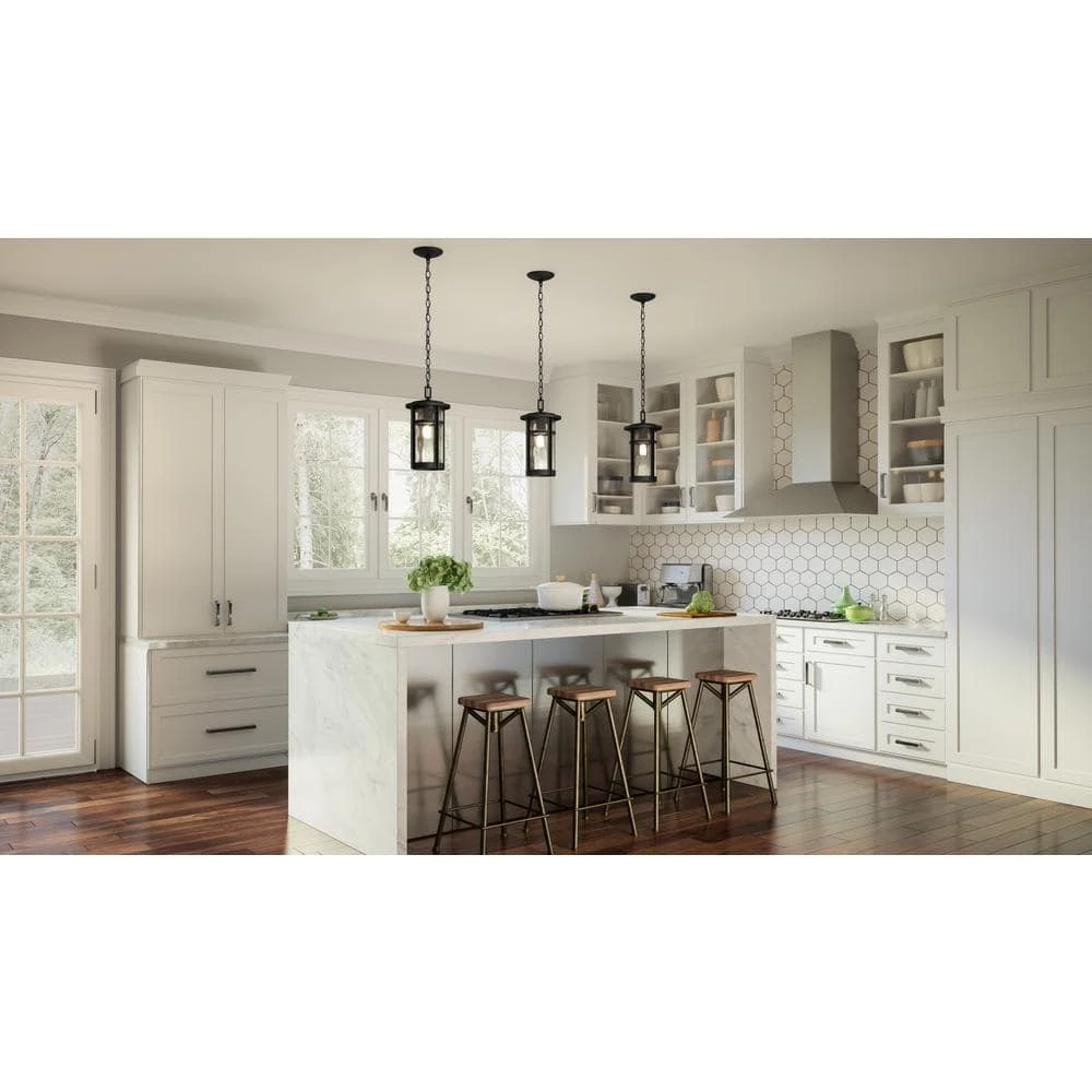 Uma 1-Light Matte Black Chandelier with Clear Water Glass by Quoizel 12 Uma 1-Light Matte Black Chandelier with Clear Water Glass by Quoizel - Image 10