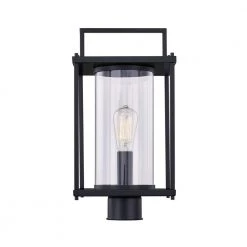 Garrett 1-Light Matte Black Outdoor Post Lantern by Quoizel -Quoizel Sales matte black quoizel post light sets gre9009mbk 4f 1000