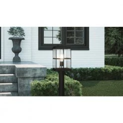 Mulligan 1-Light Matte Black Outdoor Post Lantern by Quoizel -Quoizel Sales matte black quoizel post light sets mgn9008mbk 76 1000