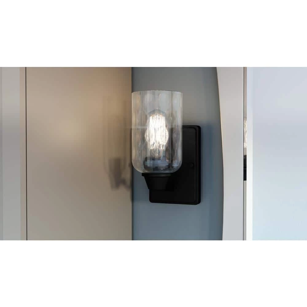 Acacia 1-Light Matte Black Wall Sconce with Clear Water Glass by Quoizel 4 Acacia 1-Light Matte Black Wall Sconce with Clear Water Glass by Quoizel - Image 2