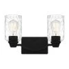 Acacia 14 in. 2 Light Matte Black Vanity Light with Clear Water Glass by Quoizel 1 Acacia 14 in. 2 Light Matte Black Vanity Light with Clear Water Glass by Quoizel -Quoizel Sales matte black quoizel vanity lighting aca8613mbk 64 1000