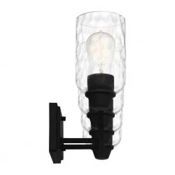 Acacia 28 in. 4 Light Matte Black Vanity Light with Clear Water Glass by Quoizel 14 Acacia 28 in. 4 Light Matte Black Vanity Light with Clear Water Glass by Quoizel -Quoizel Sales matte black quoizel vanity lighting aca8627mbk 1f 1000