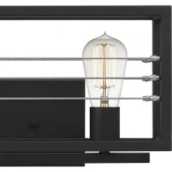 Awendaw 32 in. 4-Light Matte Black Vanity Light by Quoizel -Quoizel Sales matte black quoizel vanity lighting awd8632mbk 44 1000