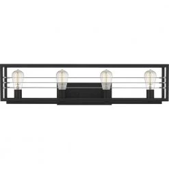 Awendaw 32 in. 4-Light Matte Black Vanity Light by Quoizel