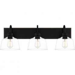 Blanton 30 in. 3-Light Matte Black Vanity Light by Quoizel