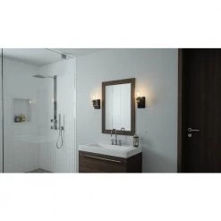 Cox 1-Light Matte Black Wall Sconce with Clear Glass by Quoizel -Quoizel Sales matte black quoizel vanity lighting cox8604mbk 31 1000