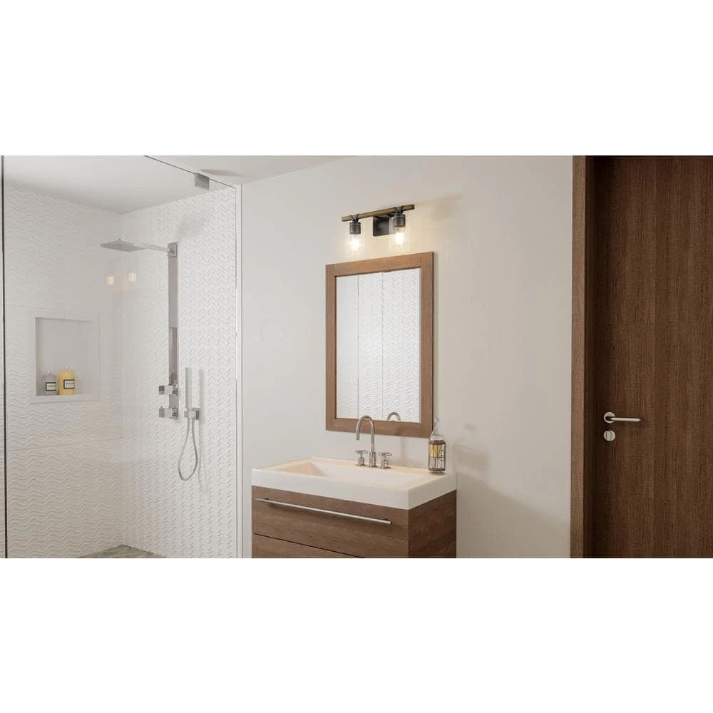 Devon Court 16 in. 2-Light Matte Black Vanity Light by Quoizel 10 Devon Court 16 in. 2-Light Matte Black Vanity Light by Quoizel - Image 8