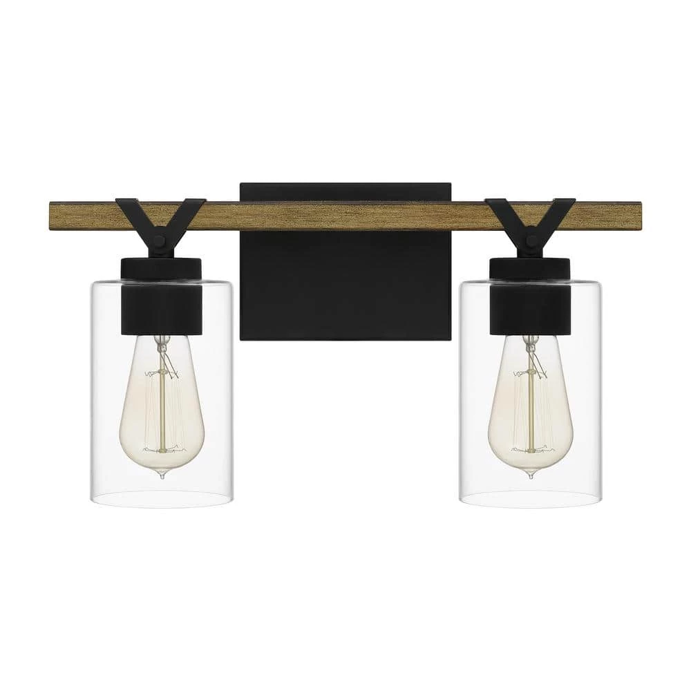 Devon Court 16 in. 2-Light Matte Black Vanity Light by Quoizel 8 Devon Court 16 in. 2-Light Matte Black Vanity Light by Quoizel - Image 6