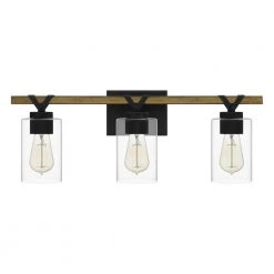 Devon Court 24 in. 3-Light Matte Black Vanity Light by Quoizel -Quoizel Sales matte black quoizel vanity lighting devn8624mbk 1f 1000