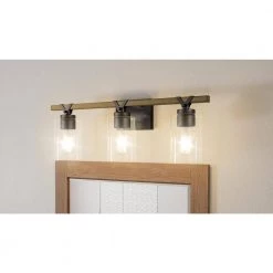 Devon Court 24 in. 3-Light Matte Black Vanity Light by Quoizel -Quoizel Sales matte black quoizel vanity lighting devn8624mbk c3 1000