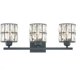 Gibson 3-Light Matte Black Vanity Light by Quoizel